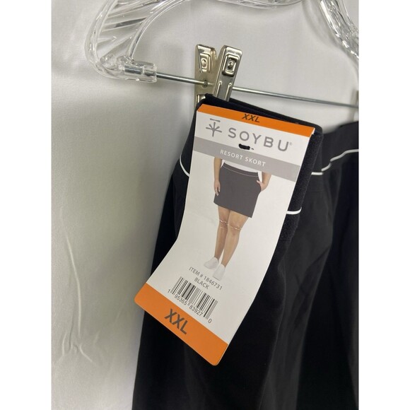 Women’s Black Resort Skort Sz XXL 2 Slash Pockets 2 Zip Pockets Pull On Stretch - Picture 2 of 4